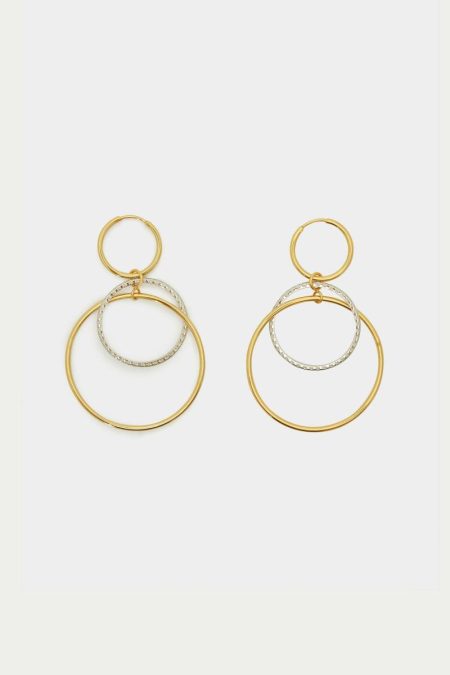 Women Tri-Pg Hoop Earrings Gold/Silver Purificacion Garci Earrings