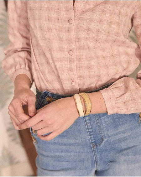 Women Tsarina Raffia Bracelet Jewelry Polín Et Moi Beige