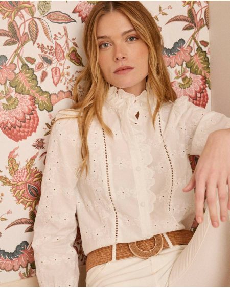 Women White Blouses And Shirts Polín Et Moi Katia' Flowers Blouse