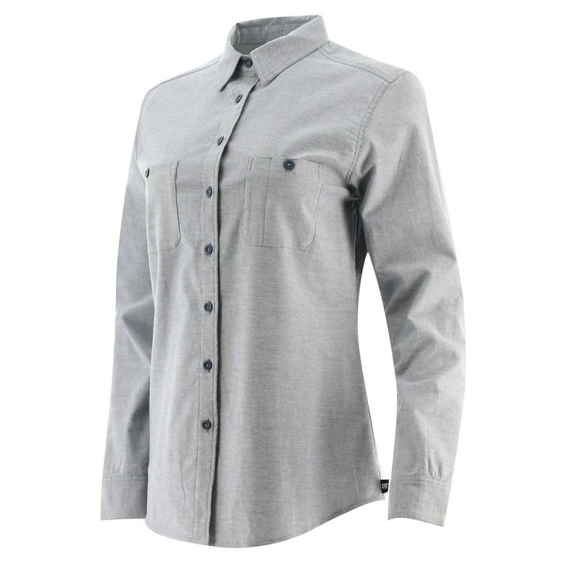 Women's Oxford Long Sleeve Shirt Tops & Outerwear Denim Blue Cat Women