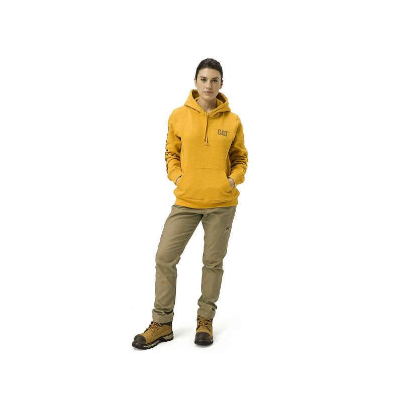 Women's Trademark Banner Pull Over Hoodie Women Mustard Yellow Heather Cat Tops & Outerwear - Image 2