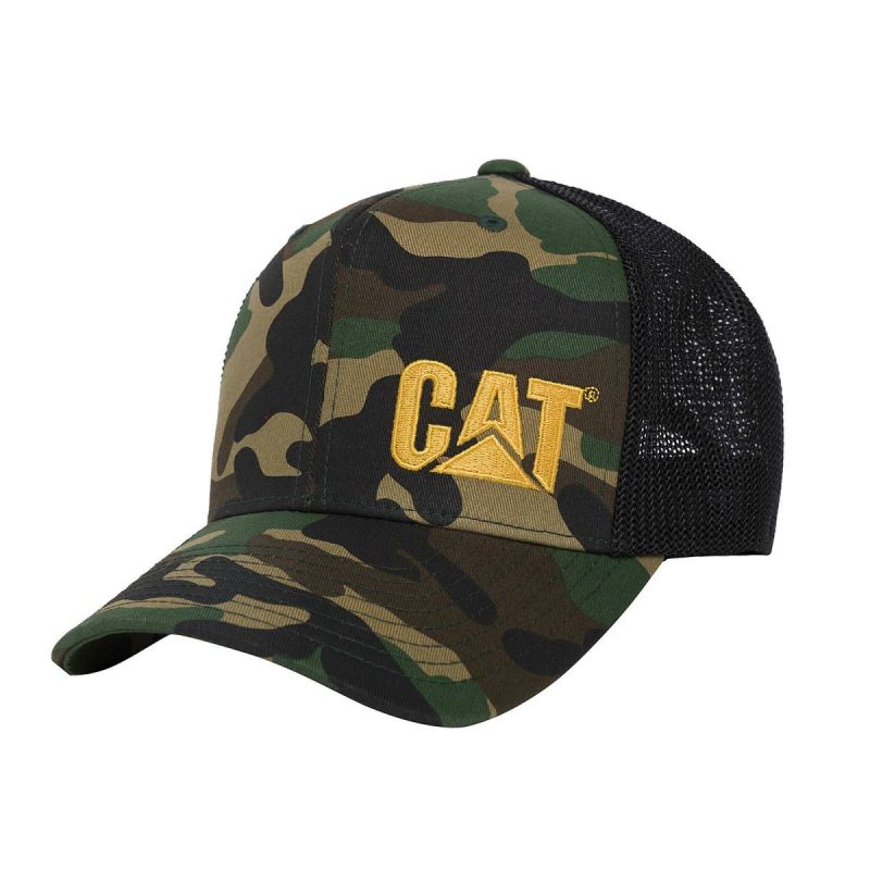 Woodland Camo Hats & Accessories Cat Trademark Trucker Hat - Hats Men