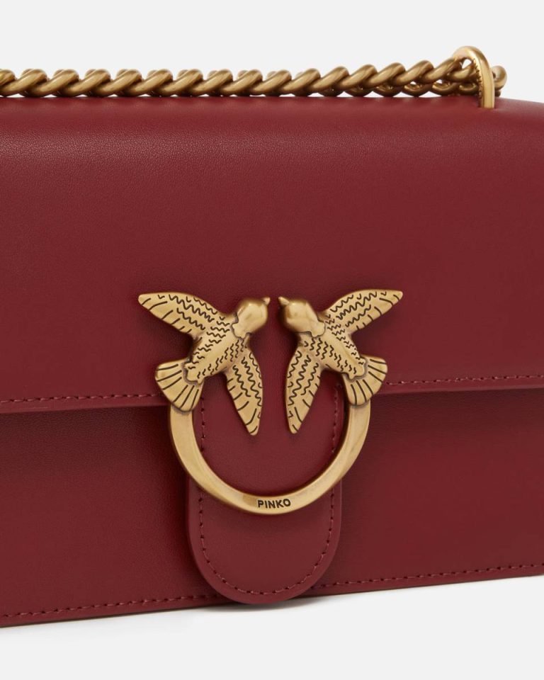 Wren Brown-Antique Gold Pinko Shoulder Bags Mini Love Bag One Simply - Image 3
