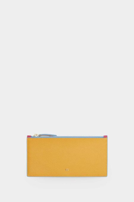 Yellow/Fuchsia Tandem Zipped Card Holder Purificacion Garci Women Card Holders And Coin Purses