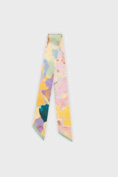 Yellow/Pink Mainau Silk Skinny Scarves Purificacion Garci Women