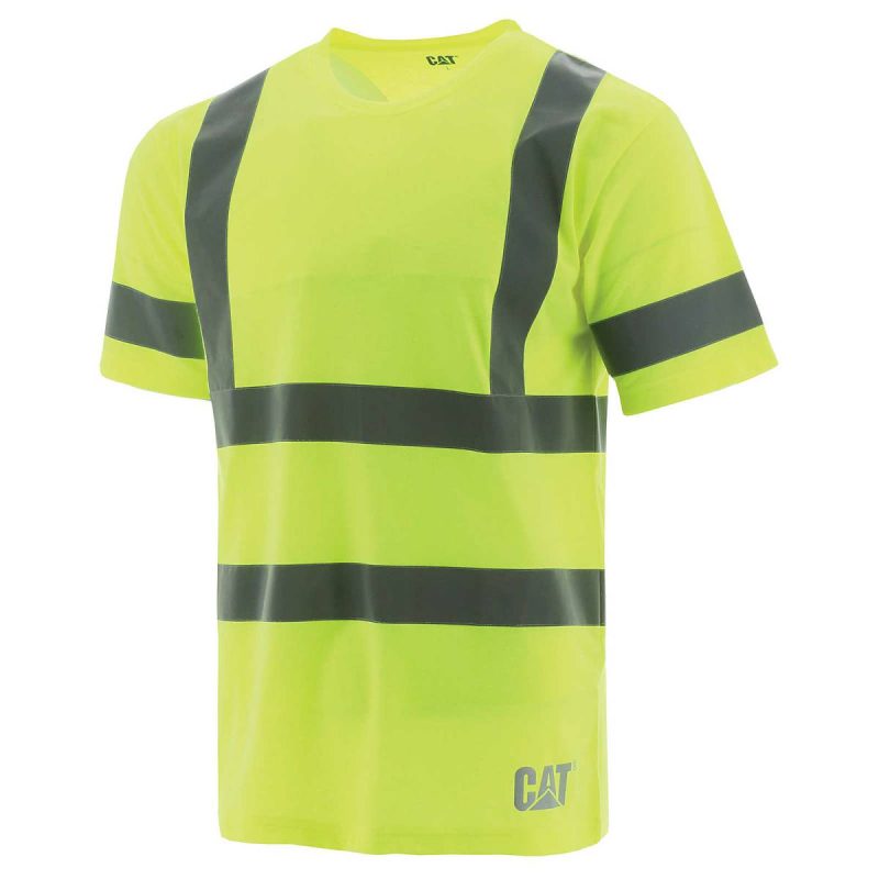 Yellow Tops & Outerwear Men Men's Hivis Class Iii Tee Cat
