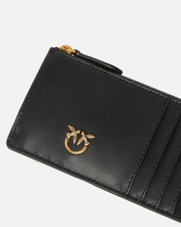 Zipped Card Holder Pinko Purses Black-Antique Gold - Image 4