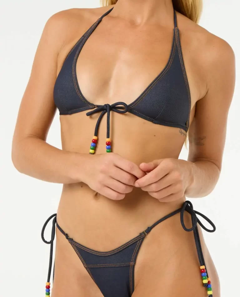 Bikini Bottoms Rip Curl Dalias Denim Tie Side Skimpy Coverage Bikini Bottom Women - Image 5