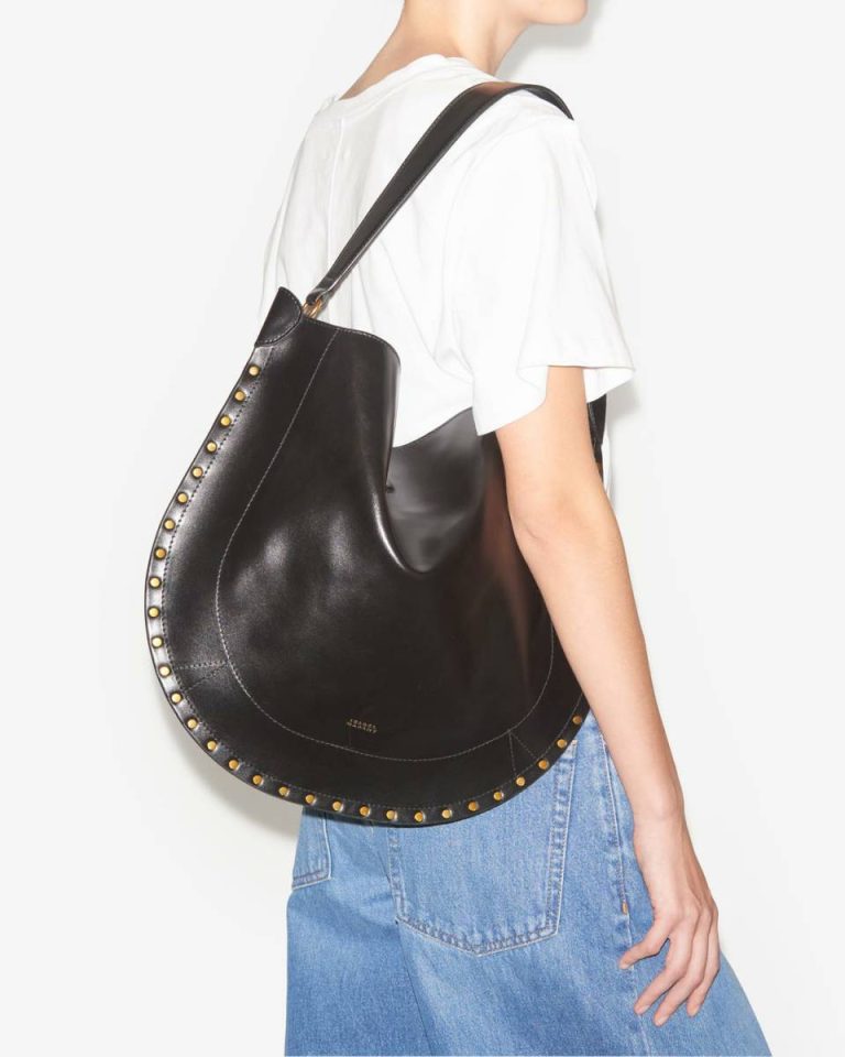 Black Shoulder Bags Isabel Marant Women Oskan Hobo Soft Bag - Image 5
