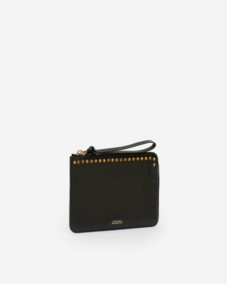 Clutches & Small Leather Goods Black Isabel Marant Flat Pouch Clutch Women