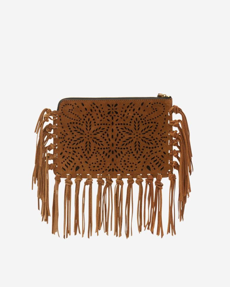 Cognac Clutches & Small Leather Goods Women Flat Pouch Clutch Isabel Marant - Image 2
