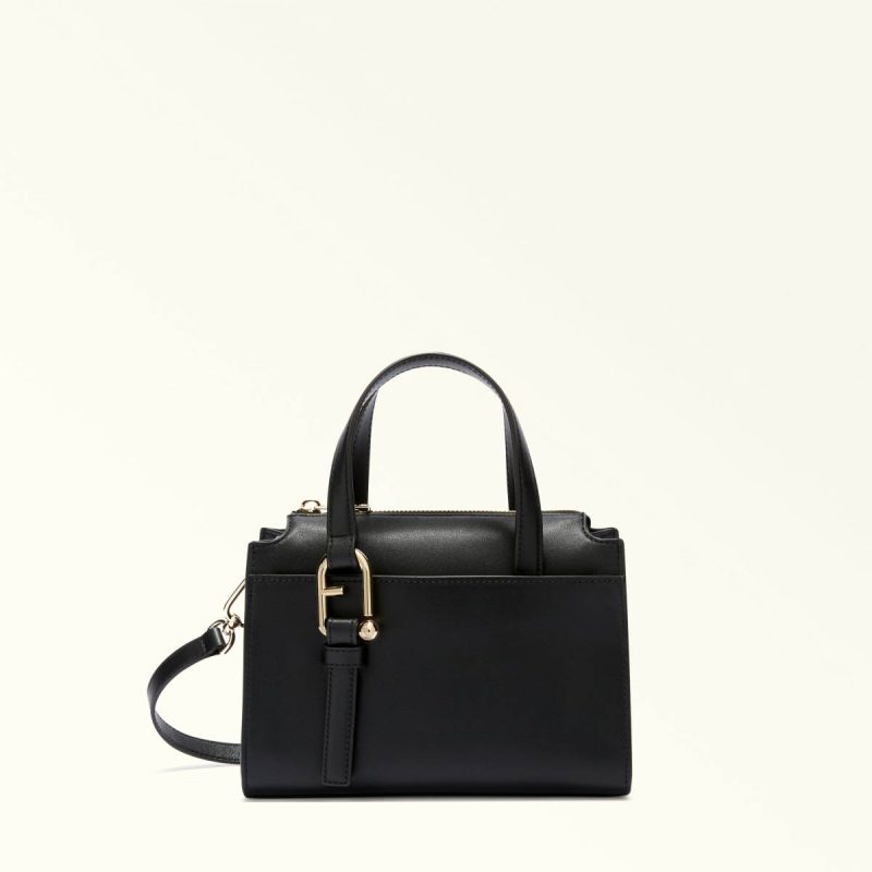 Crossbodies Nero Furla Nuvola Boston Bag S Women