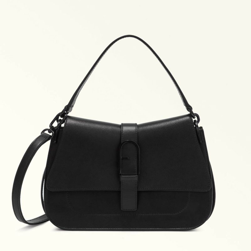 Crossbodies Nero Women Furla Flow Top Handle M