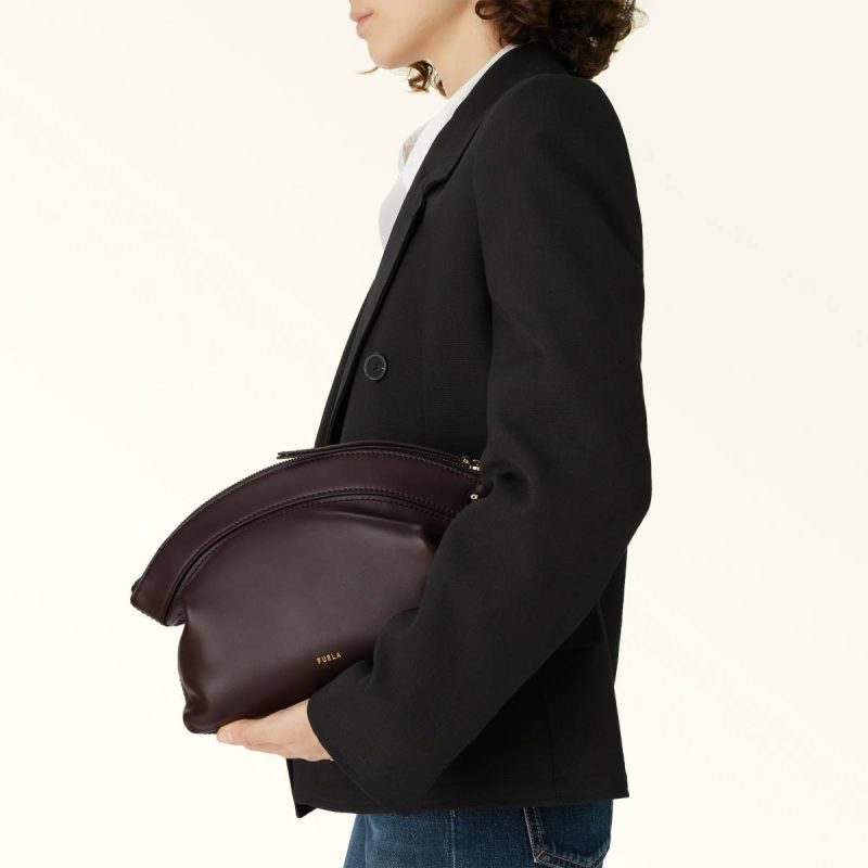 Dark Coffee Women Furla Erica Pouch Mini Bags And Pouches - Image 2