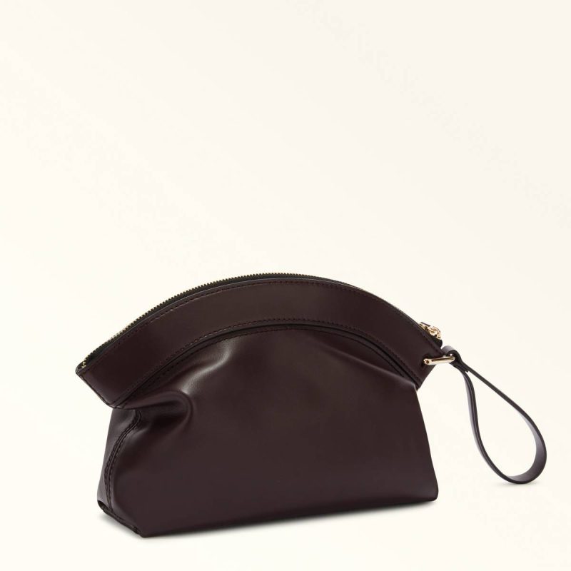 Dark Coffee Women Furla Erica Pouch Mini Bags And Pouches - Image 3