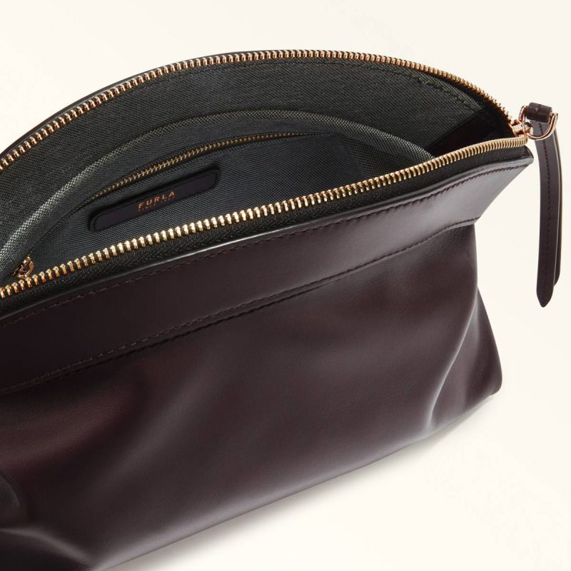 Dark Coffee Women Furla Erica Pouch Mini Bags And Pouches - Image 4