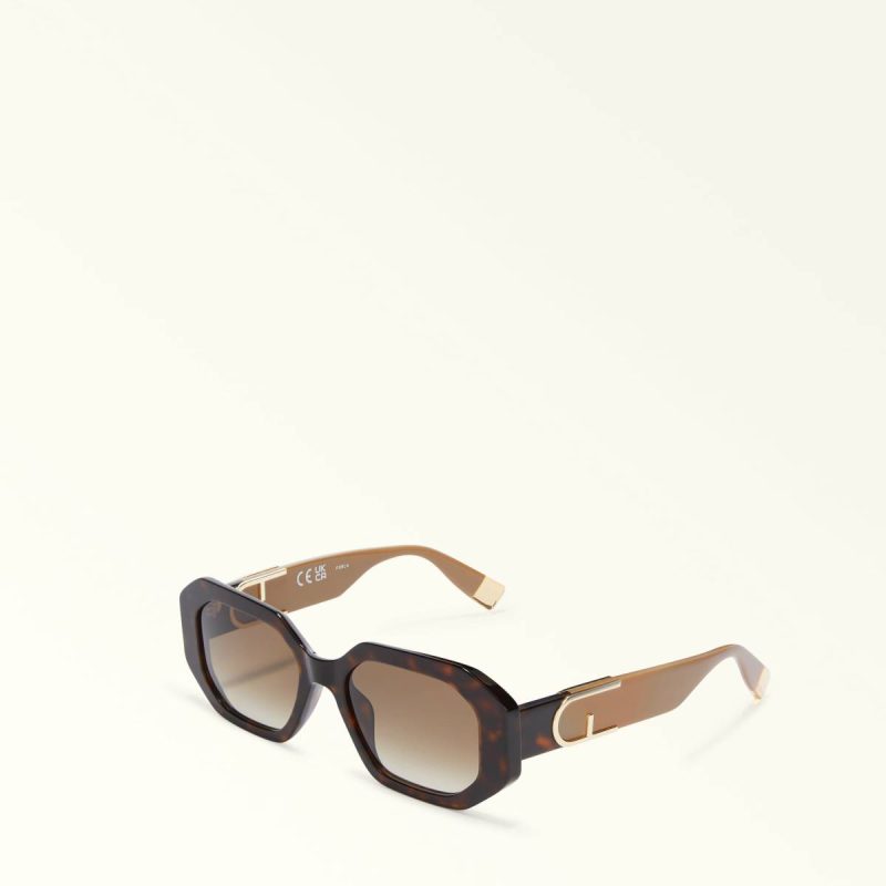 Dark Havana+Greige Furla Sunglasses Sunglasses Women - Image 2