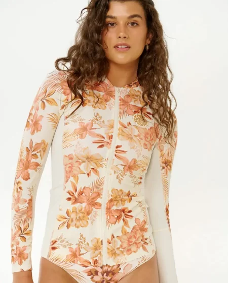 Desert Dreams Long Sleeve Zip Through Rash Guard Rash Guards Rip Curl Women