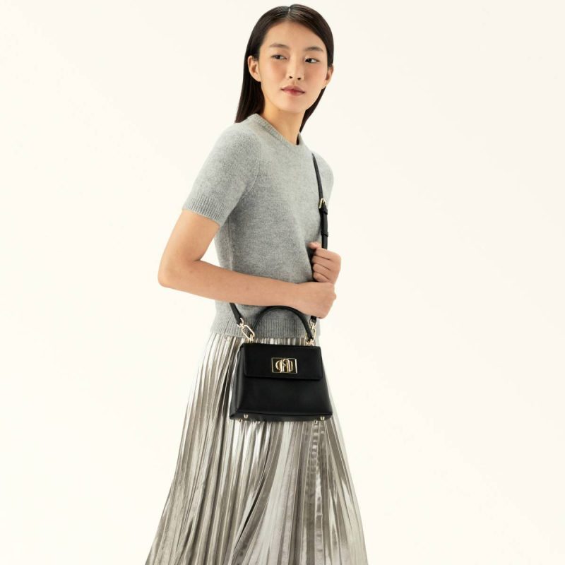 Furla 1927 Top Handle Mini Women Nero Crossbodies - Image 2