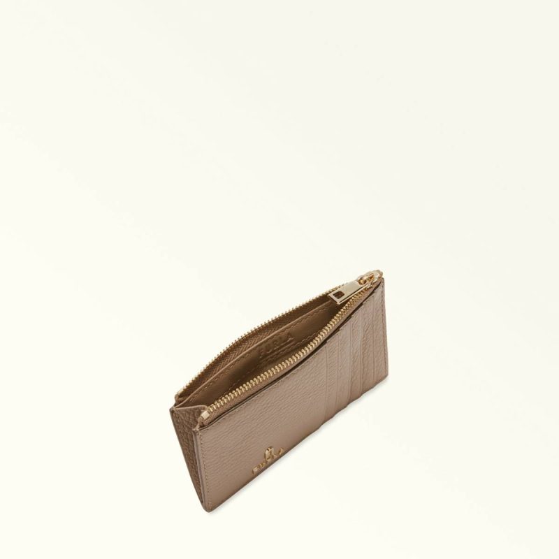 Furla Camelia Card Case M Women Wallets Stucco Gray - Image 4