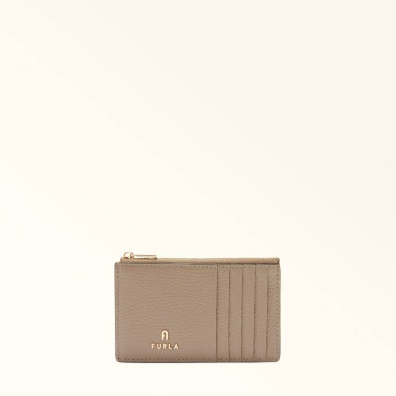 Furla Camelia Card Case M Women Wallets Stucco Gray
