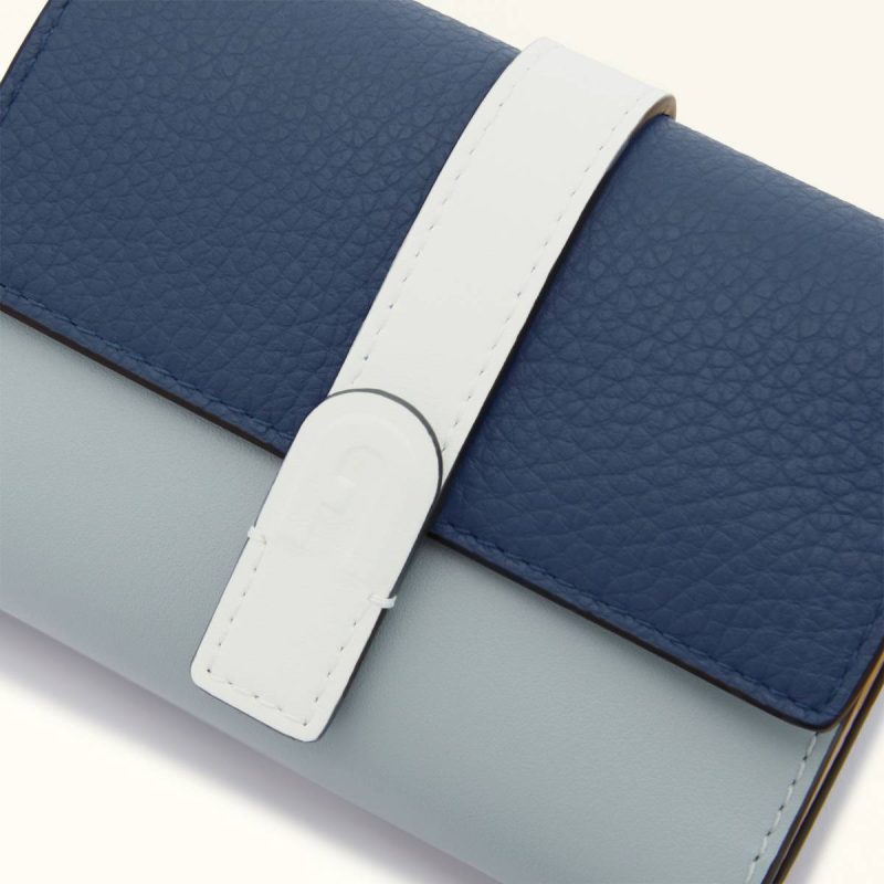 Furla Grazia Compact Wallet M Women Denim+Nuvola+Panna Wallets - Image 3