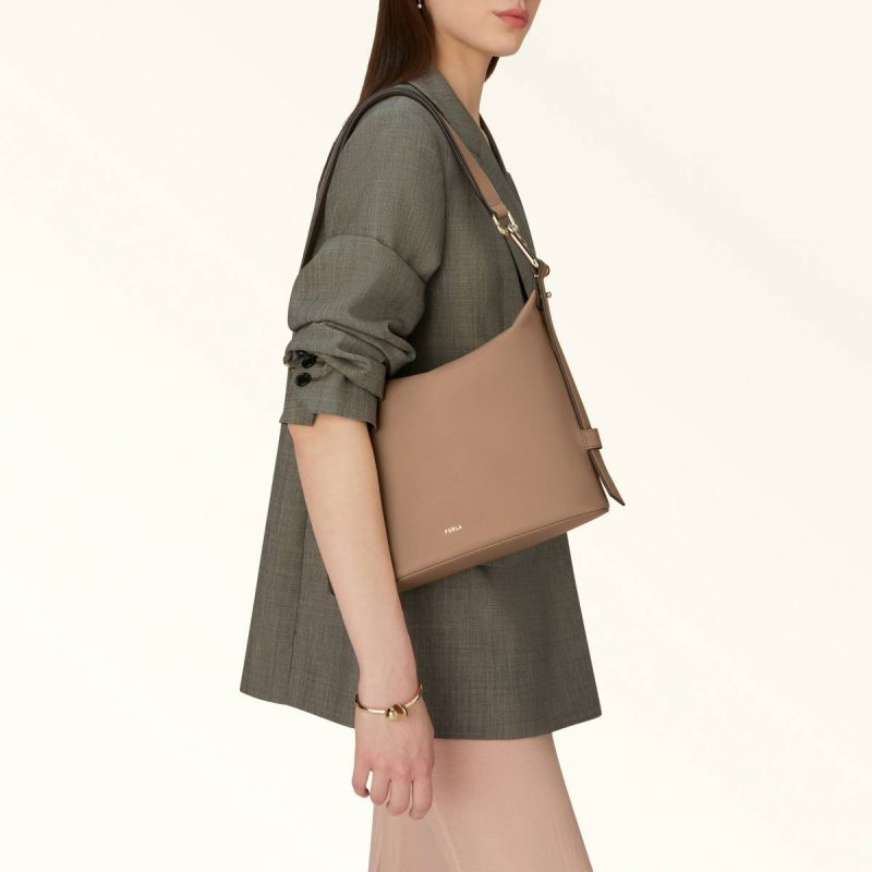 Furla Nuvola Shoulder Bag M Crossbodies Women Greige - Image 2