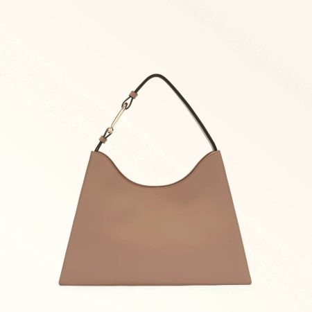 Greige Furla Nuvola Shoulder Bag L Women Shoulder Bags