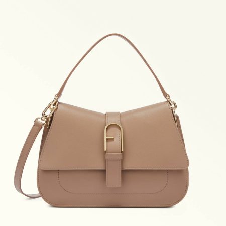 Greige Women Furla Flow Top Handle M Crossbodies
