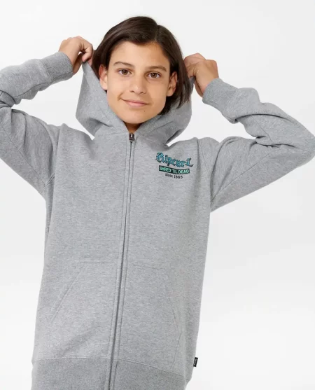 Hoodies & Fleece Rip Curl Kids Shred Till Dead Zip Through Fleece