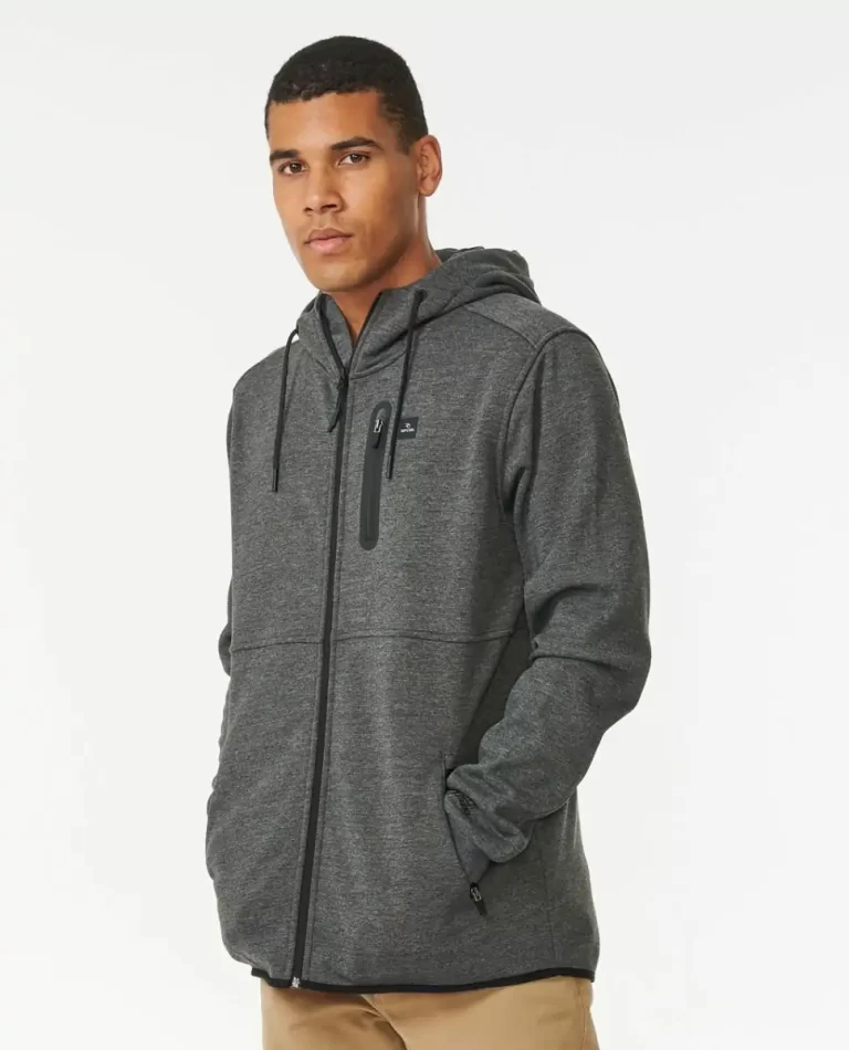 Hoodies & Fleece Series Fleece In Charcoal Marle Departed Anti Rip Curl Mens - Image 2