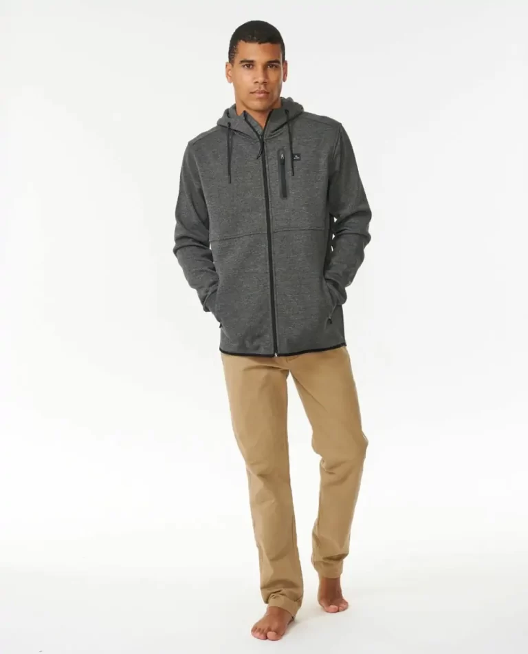 Hoodies & Fleece Series Fleece In Charcoal Marle Departed Anti Rip Curl Mens - Image 4