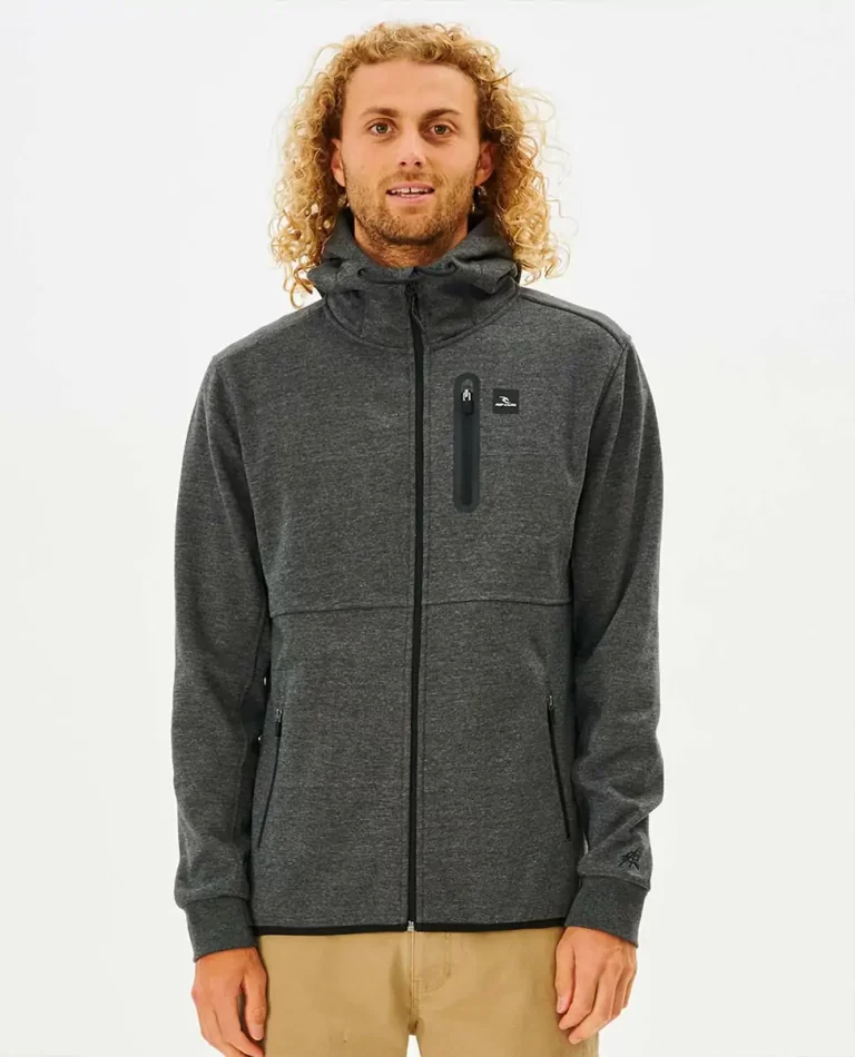 Hoodies & Fleece Series Fleece In Charcoal Marle Departed Anti Rip Curl Mens - Image 5