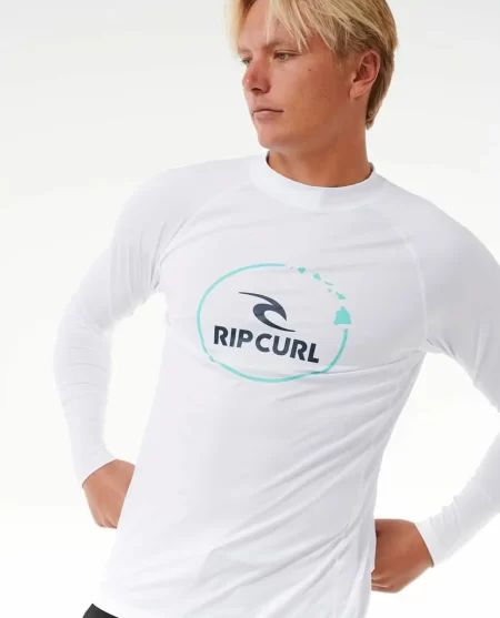 Island Vibe Upf50  Long Sleeve Rash Guard Mens Rip Curl Rash Guards