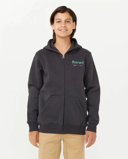 Kids Hoodies & Fleece Rip Curl Shred Till Dead Zip Through Fleece