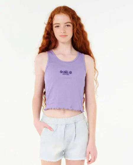 Kids Neon Isles Rib Tank Rip Curl Tops & Tees