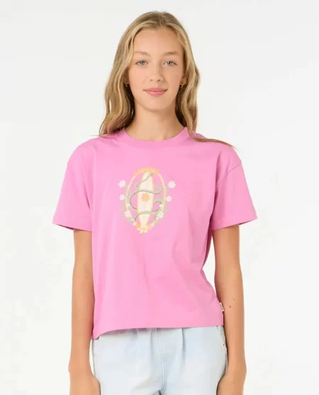 Kids Rip Curl Tops & Tees Island Surf Crop