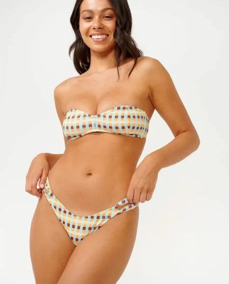 Lottie Check Bandeau Bikini Top Bikini Tops Women Rip Curl