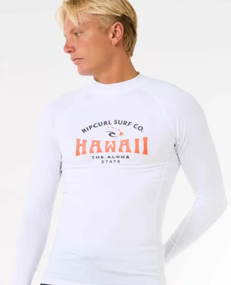 Mens Rash Guards Rip Curl Hawaii Upf Performance Long Sleeve Rash Guard