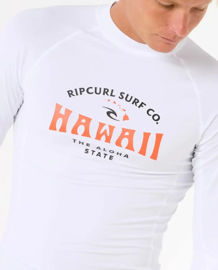 Mens Rash Guards Rip Curl Hawaii Upf Performance Long Sleeve Rash Guard - Image 5