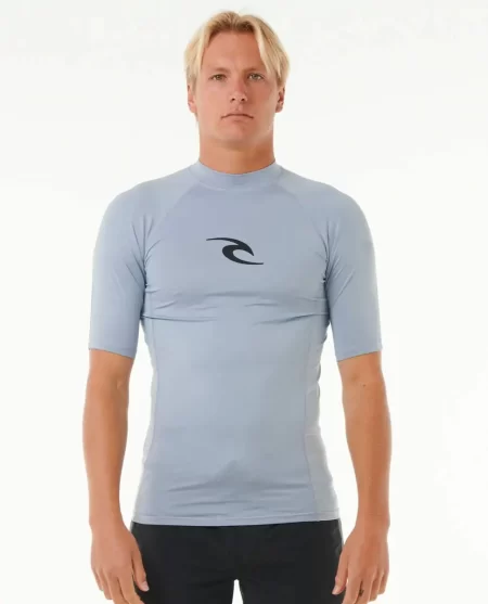 Mens Rash Guards Rip Curl Waves Uv Short Sleeve Rash Guard
