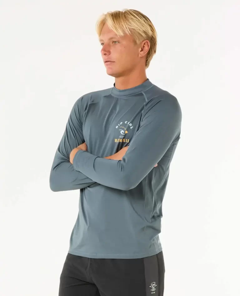 Mens Rip Curl Island Vibe Upf Long Sleeve Rash Guard Rash Guards - Image 2