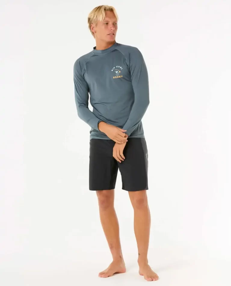 Mens Rip Curl Island Vibe Upf Long Sleeve Rash Guard Rash Guards - Image 4