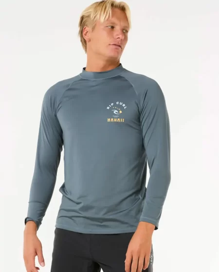 Mens Rip Curl Island Vibe Upf Long Sleeve Rash Guard Rash Guards