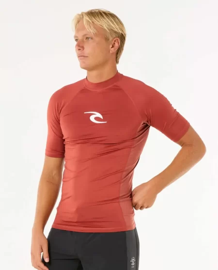 Mens Rip Curl Rash Guards Waves Uv Short Sleeve Rash Guard