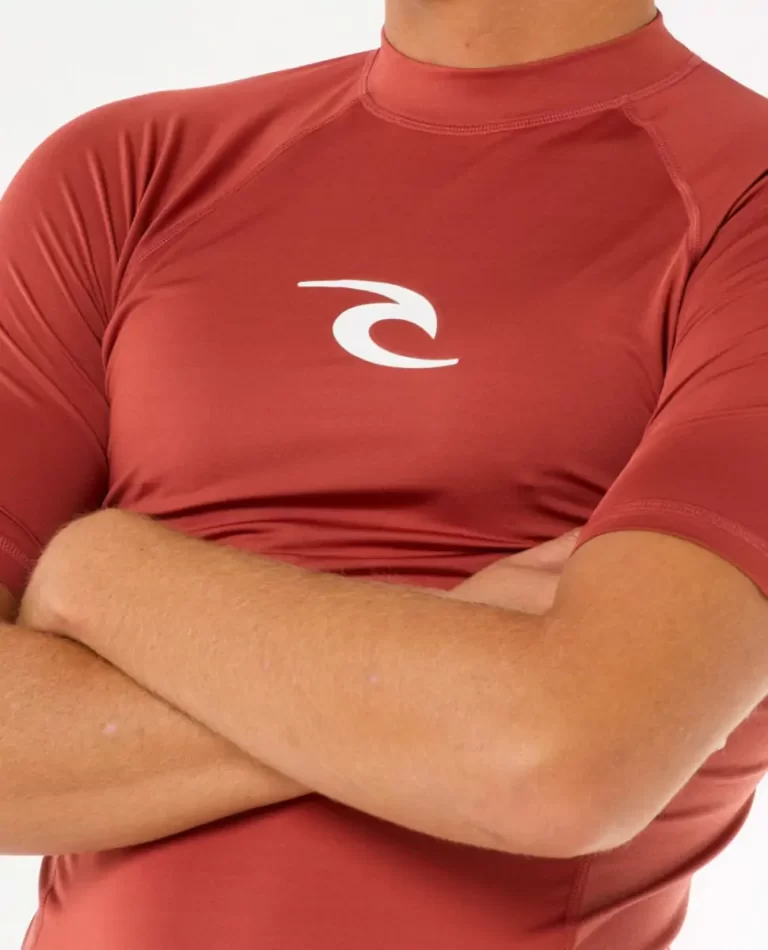 Mens Rip Curl Rash Guards Waves Uv Short Sleeve Rash Guard - Image 4