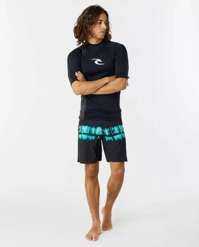Mens Rip Curl Rash Guards Waves Uv Short Sleeve Rash Guard - Image 4