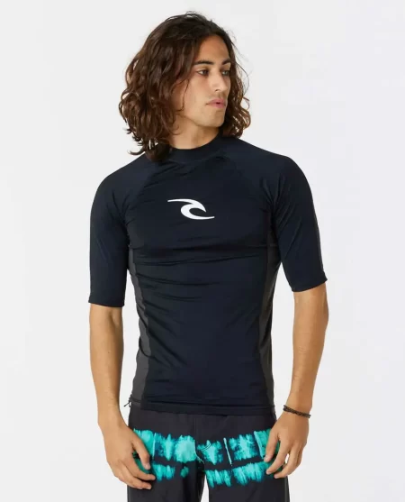 Mens Rip Curl Rash Guards Waves Uv Short Sleeve Rash Guard