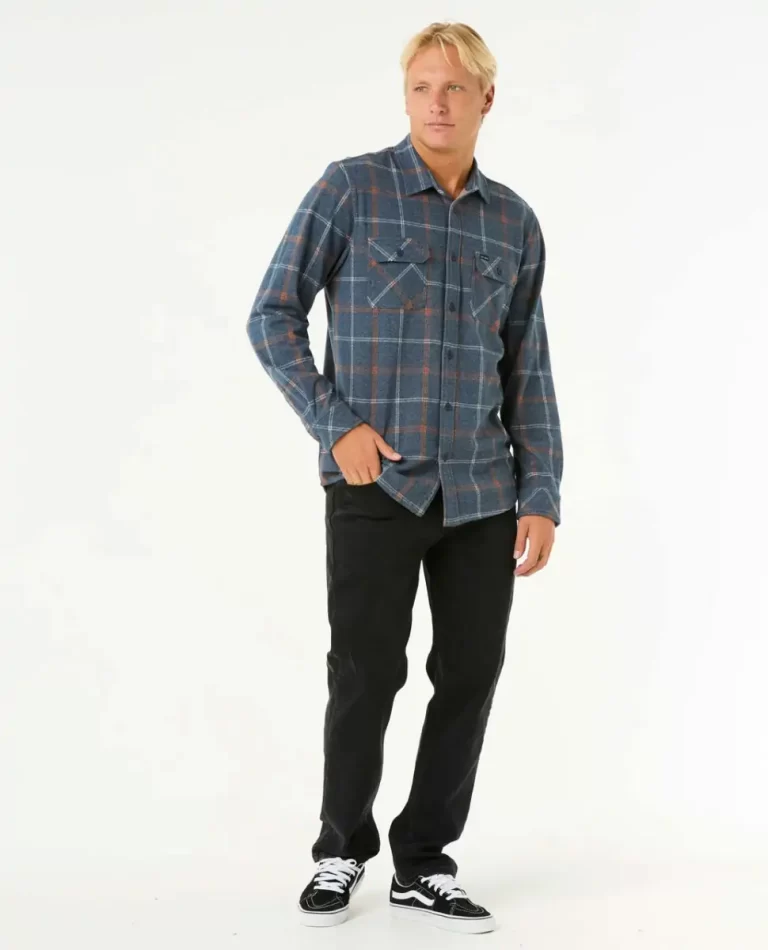 Mens Rip Curl Shirts & Flannels Grid Long Sleeve Shirt - Image 4