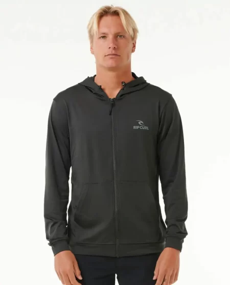 Mens Rip Curl Stack Upf50  Zip Through Hood Rash Guard Rash Guards